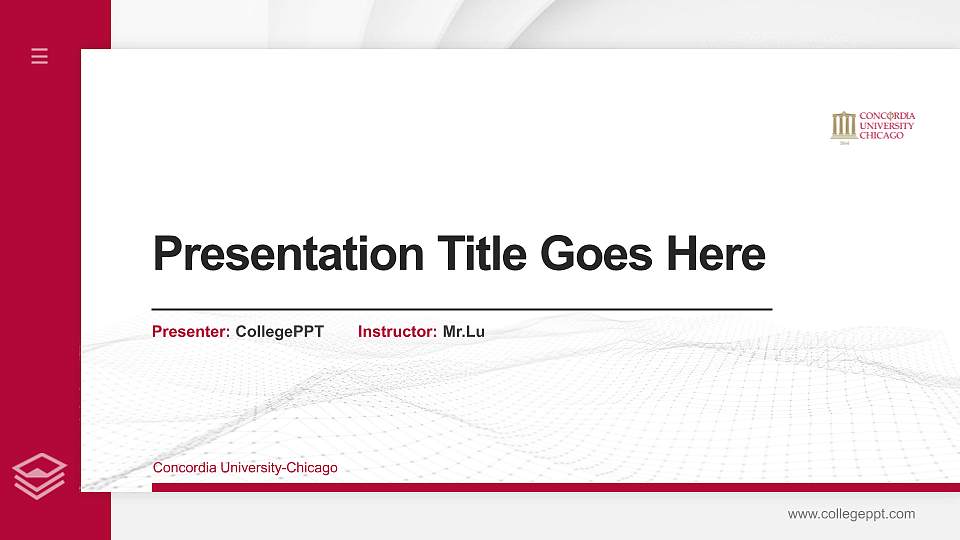 Concordia University-Chicago Thesis Proposal/Graduation Defense PPT Template16:9 ratio PPT effect preview image