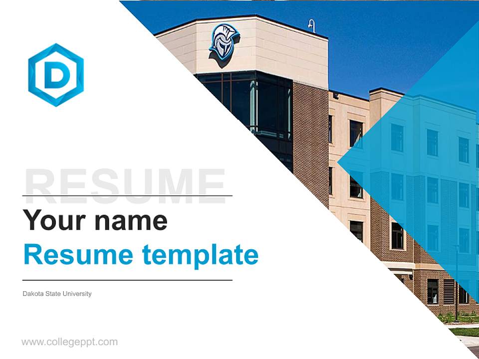 Dakota State University Resume PPT Template4:3 ratio PPT effect preview image5