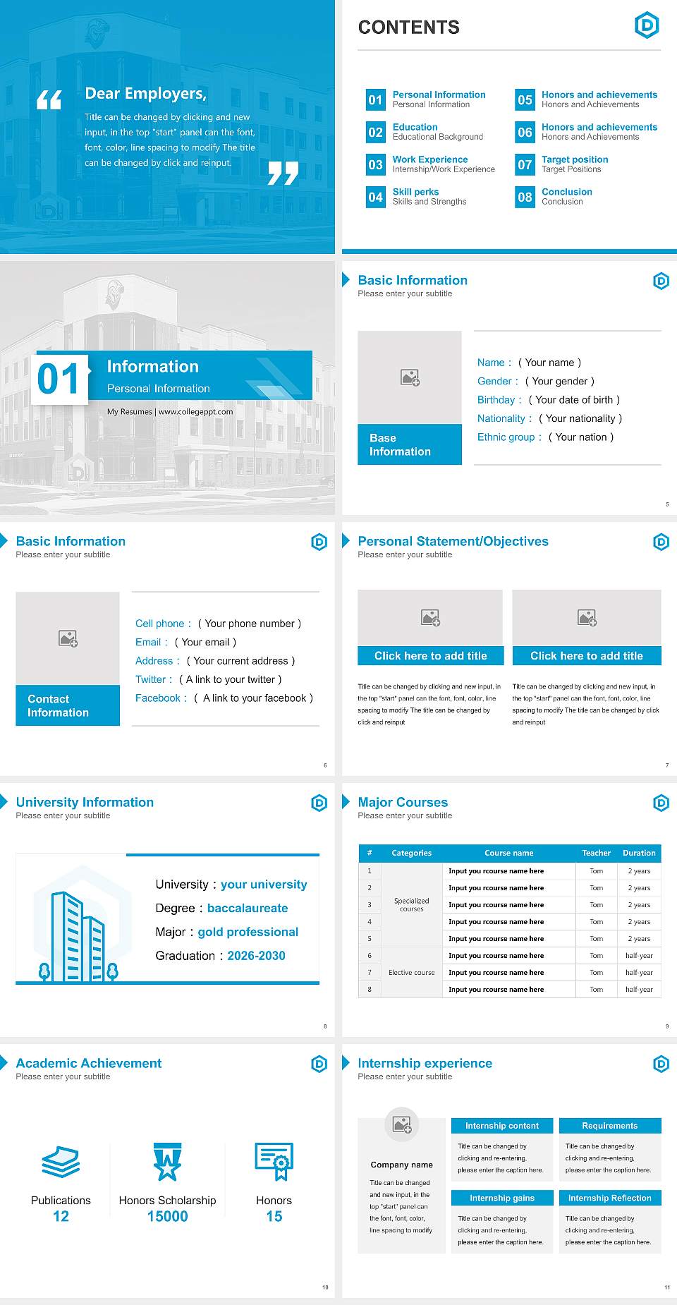 Dakota State University Resume PPT Template4:3 ratio PPT effect preview image2
