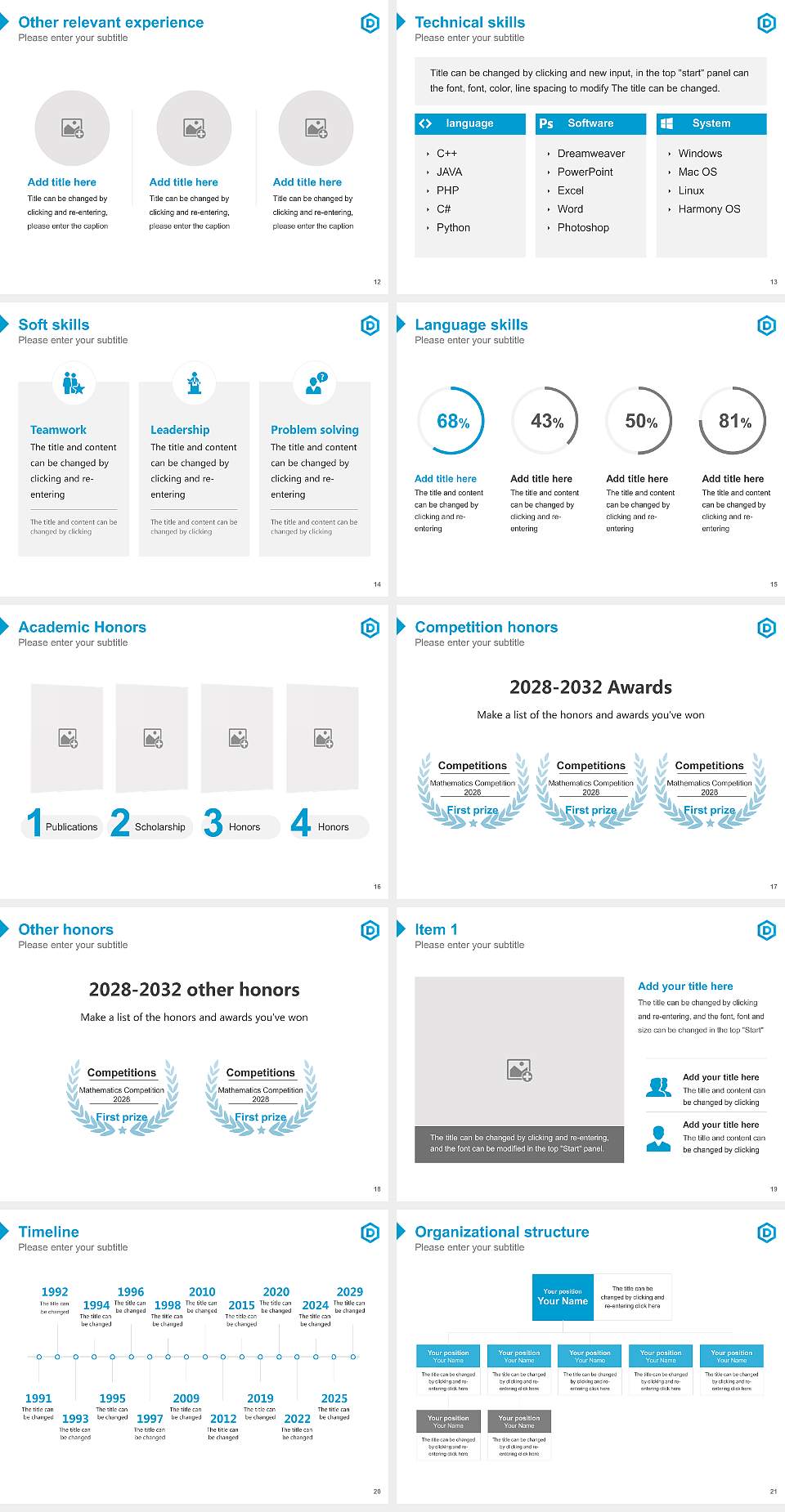 Dakota State University Resume PPT Template4:3 ratio PPT effect preview image3