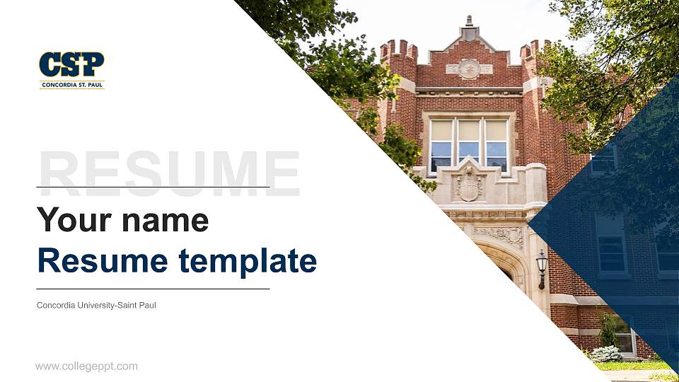Concordia University-Saint Paul Resume PPT Template16:9 ratio PPT effect preview image
