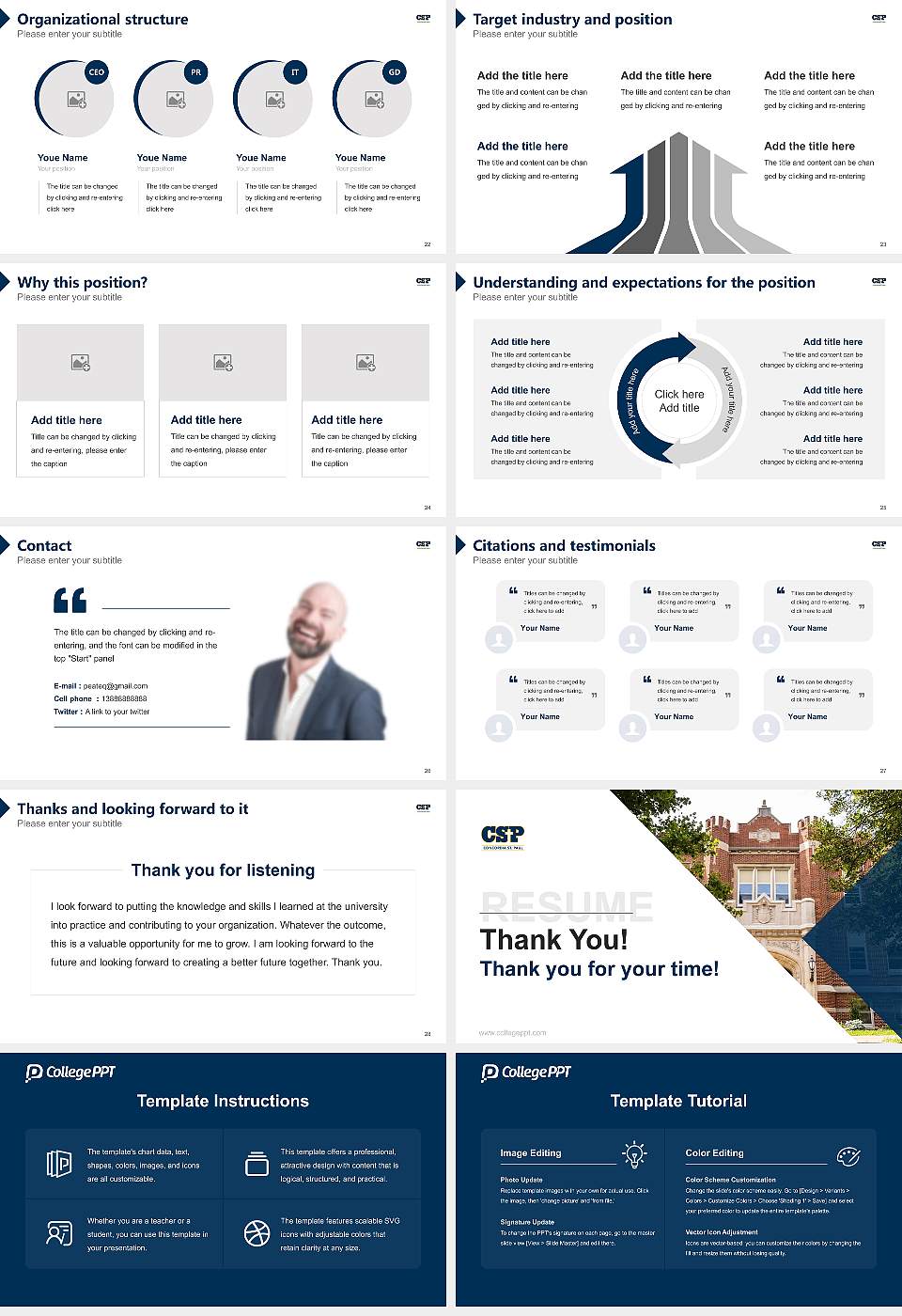Concordia University-Saint Paul Resume PPT Template16:9 ratio PPT effect preview image4
