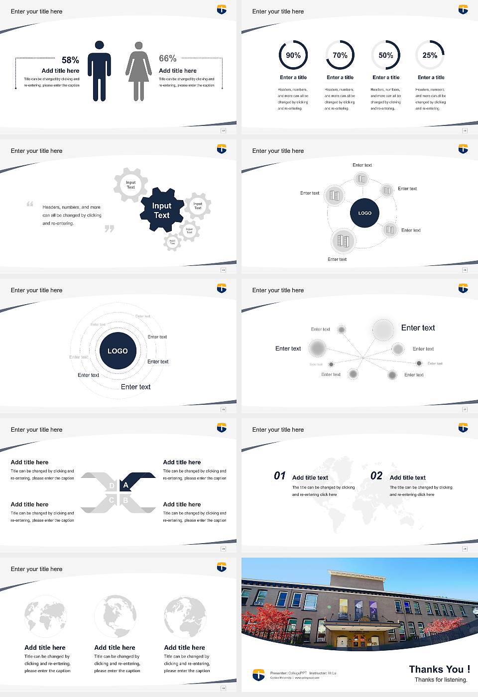 Corban University Course/Courseware Creation PPT Template16:9 ratio PPT effect preview image4