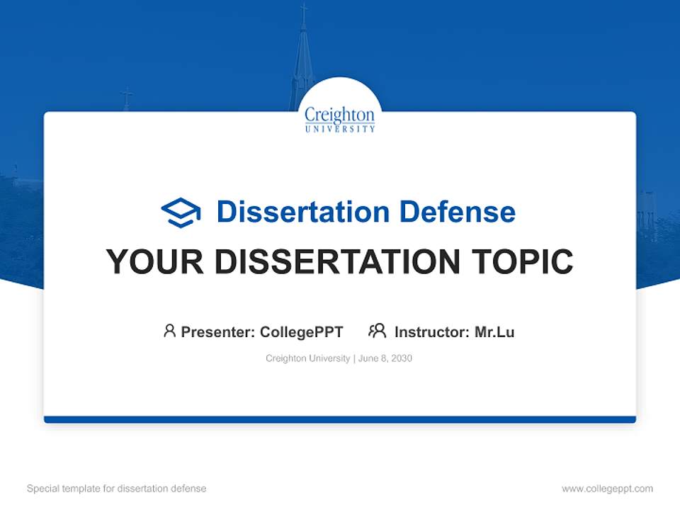 Creighton University Graduation Thesis Defense PPT Template4:3 ratio PPT effect preview image7