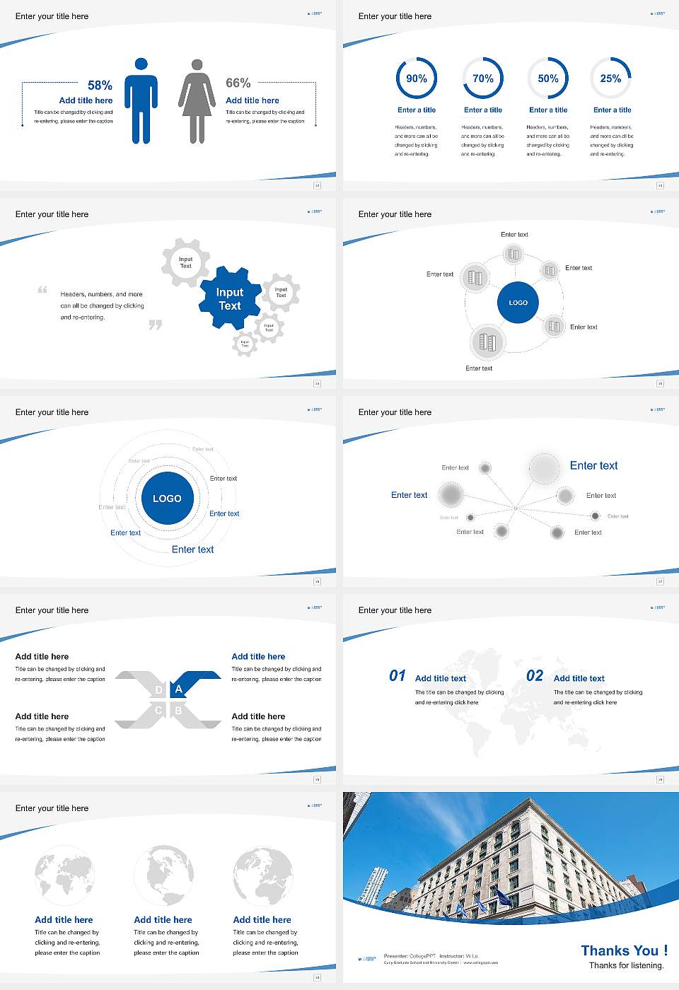 Cuny Graduate School and University Center Course/Courseware Creation PPT Template16:9 ratio PPT effect preview image4