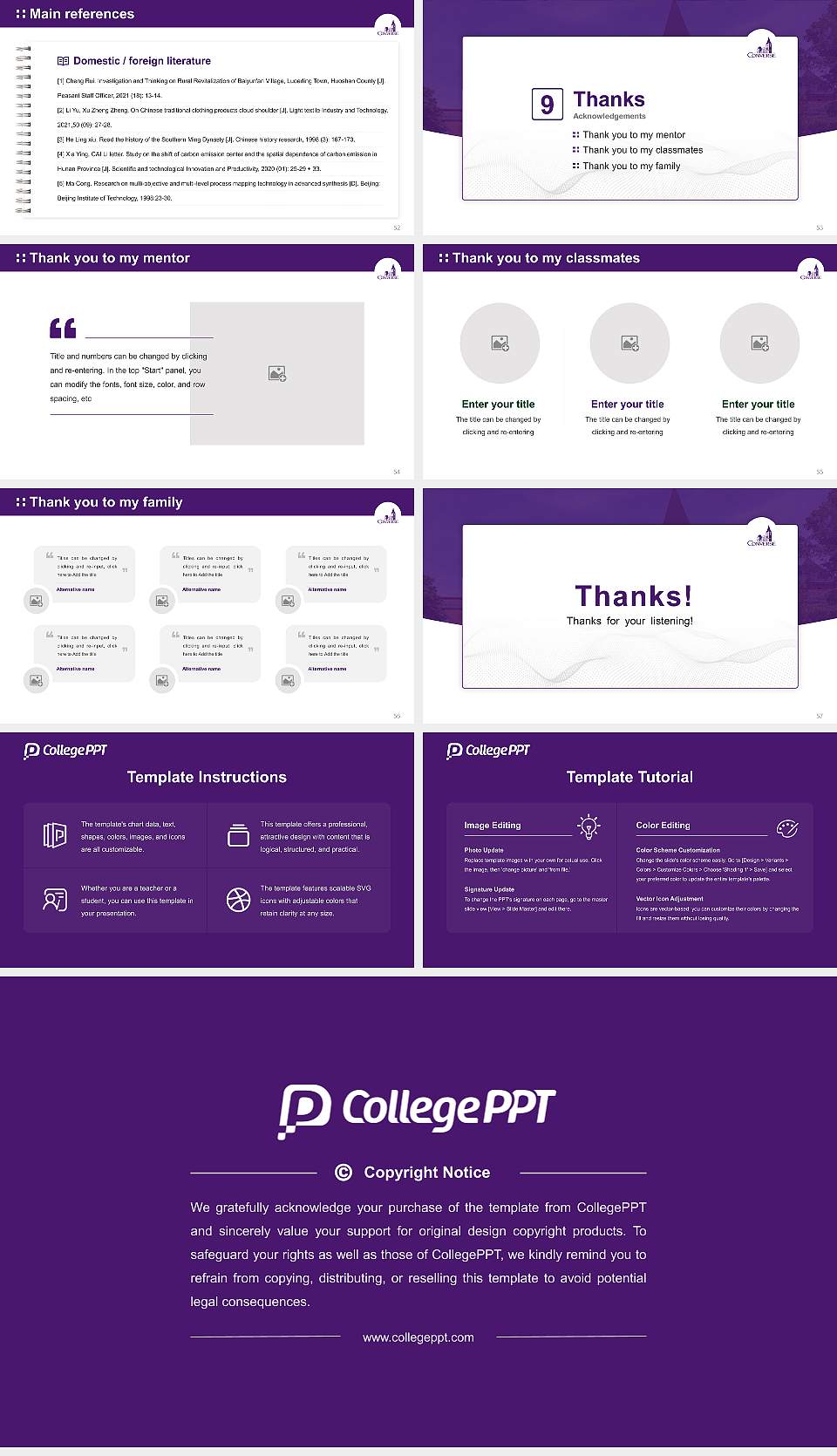 Converse College Graduation Thesis Defense PPT Template16:9 ratio PPT effect preview image7