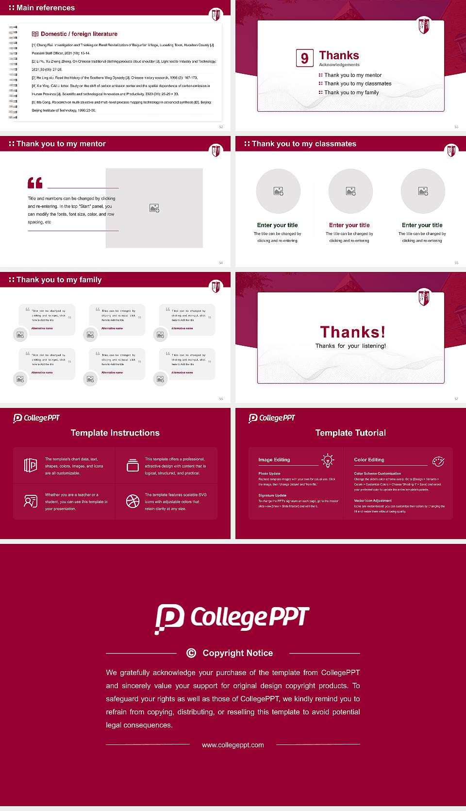 Cumberland University Graduation Thesis Defense PPT Template16:9 ratio PPT effect preview image7