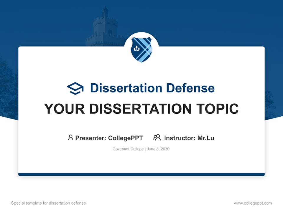 Covenant College Graduation Thesis Defense PPT Template4:3 ratio PPT effect preview image7