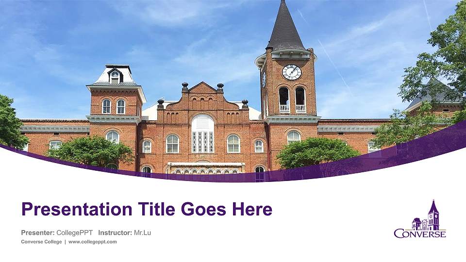 Converse College Course/Courseware Creation PPT Template16:9 ratio PPT effect preview image