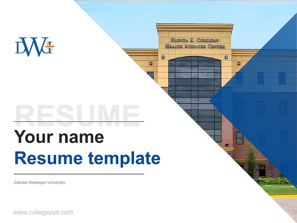Dakota Wesleyan University Resume PPT Template4:3 ratio PPT effect preview image5