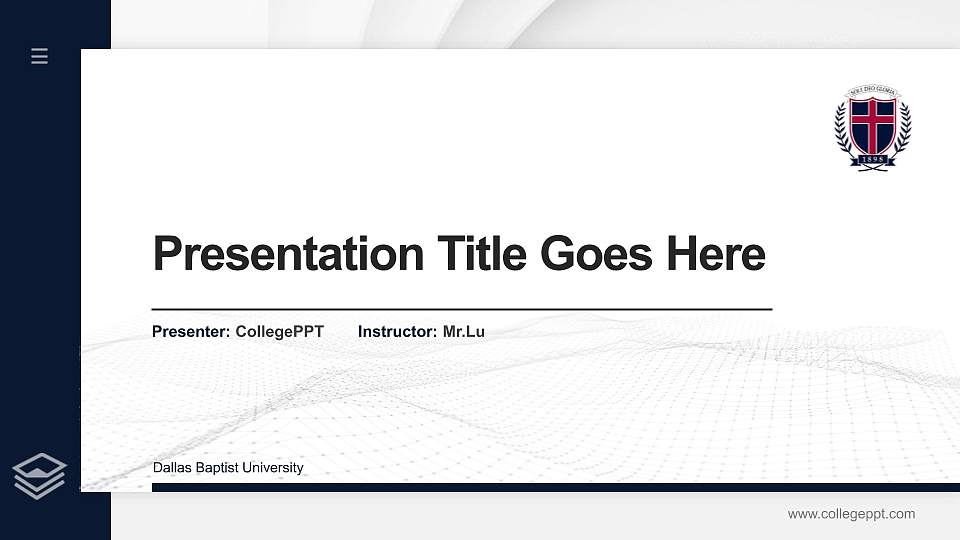 Dallas Baptist University Thesis Proposal/Graduation Defense PPT Template16:9 ratio PPT effect preview image