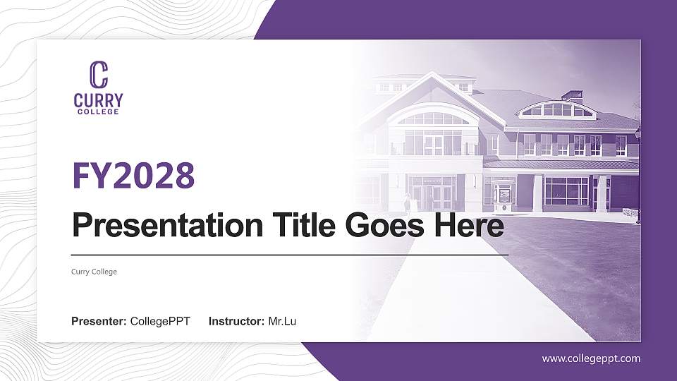 Curry College Academic Presentation/Research Findings Report PPT Template16:9 ratio PPT effect preview image