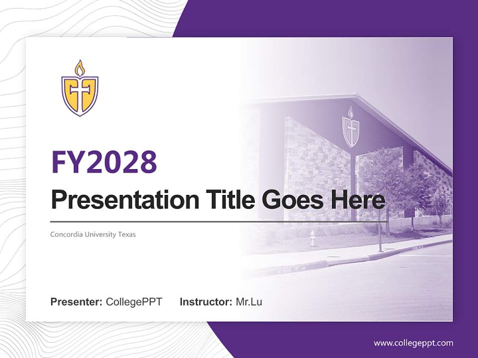 Concordia University Texas Academic Presentation/Research Findings Report PPT Template4:3 ratio PPT effect preview image5