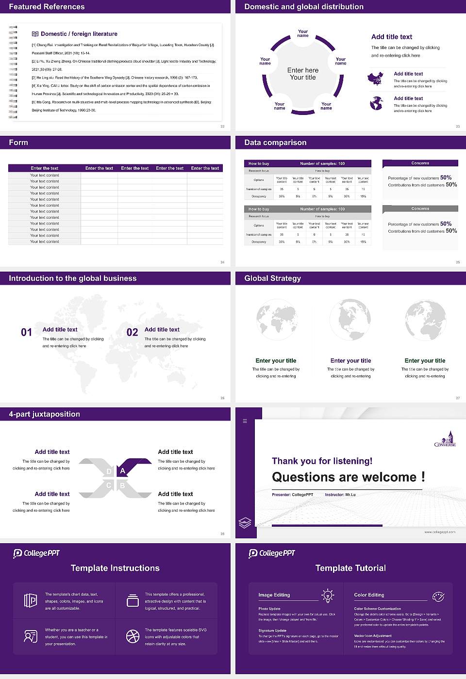 Converse College Thesis Proposal/Graduation Defense PPT Template16:9 ratio PPT effect preview image4