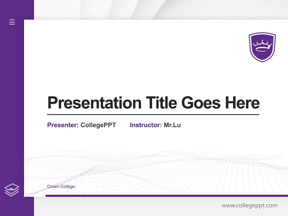 Crown College Thesis Proposal/Graduation Defense PPT Template4:3 ratio PPT effect preview image5
