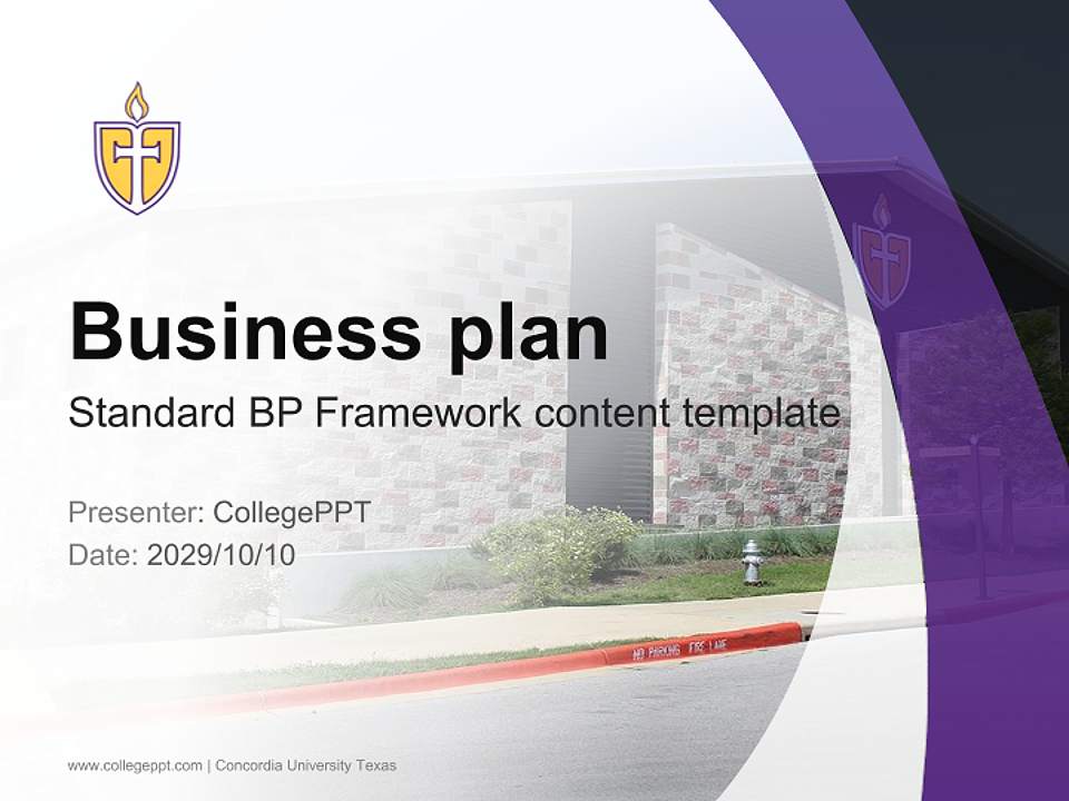 Concordia University Texas Competition/Entrepreneurship Contest PPT Template4:3 ratio PPT effect preview image9