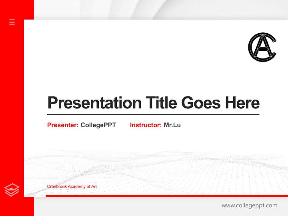 Cranbrook Academy of Art Thesis Proposal/Graduation Defense PPT Template4:3 ratio PPT effect preview image5