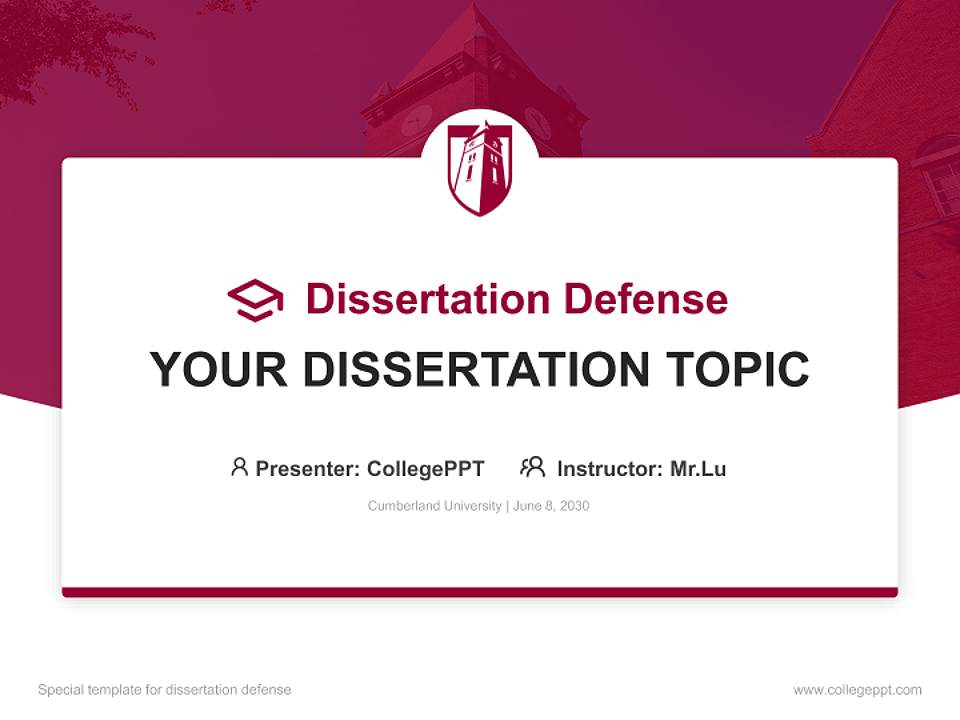 Cumberland University Graduation Thesis Defense PPT Template4:3 ratio PPT effect preview image7
