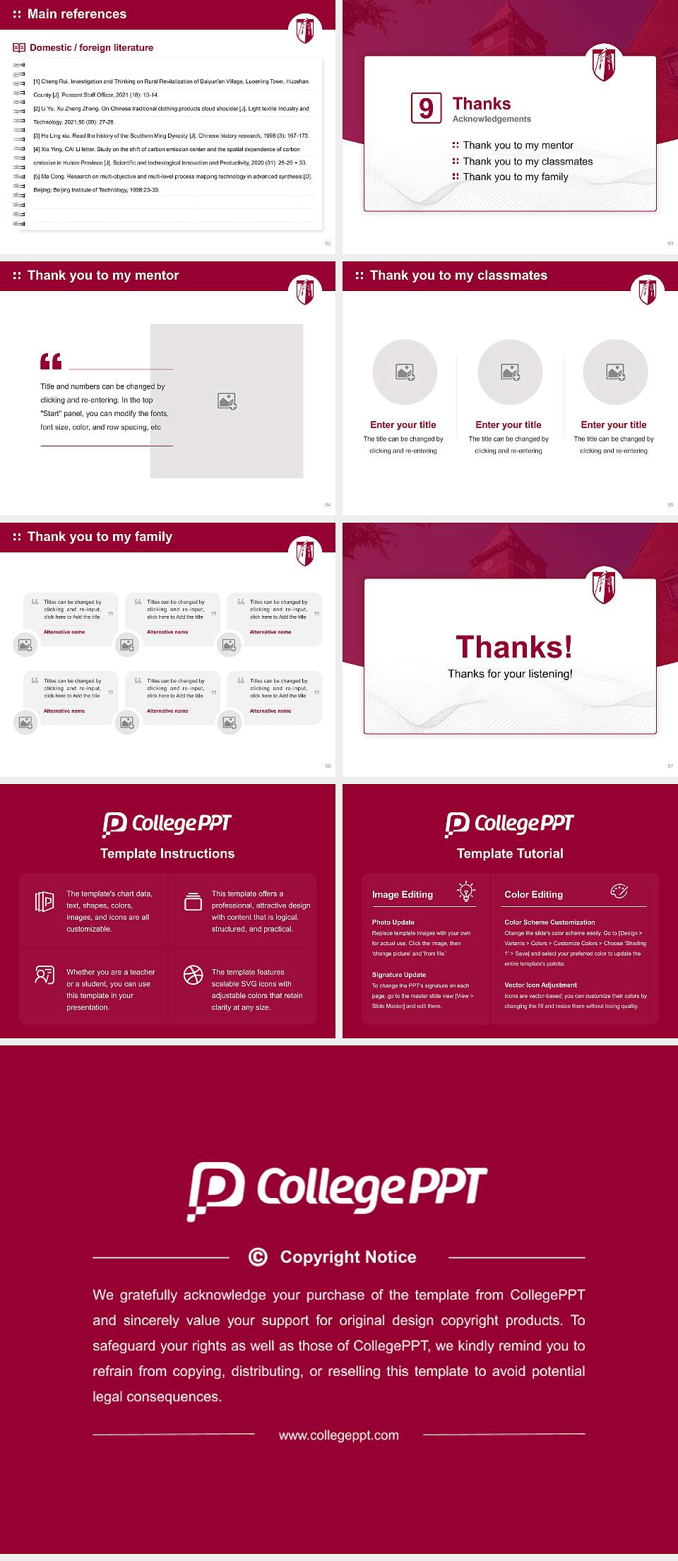 Cumberland University Graduation Thesis Defense PPT Template4:3 ratio PPT effect preview image7