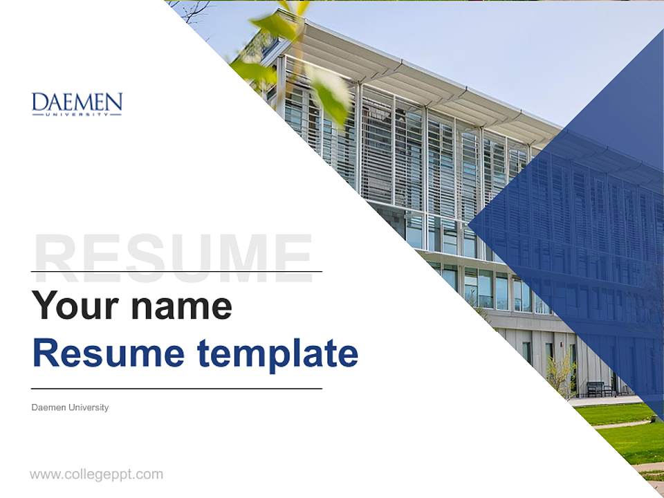 Daemen University Resume PPT Template4:3 ratio PPT effect preview image5