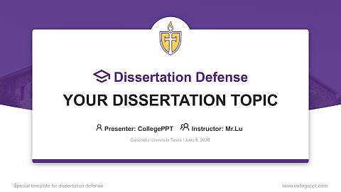 Concordia University Texas Graduation Thesis Defense PPT Template