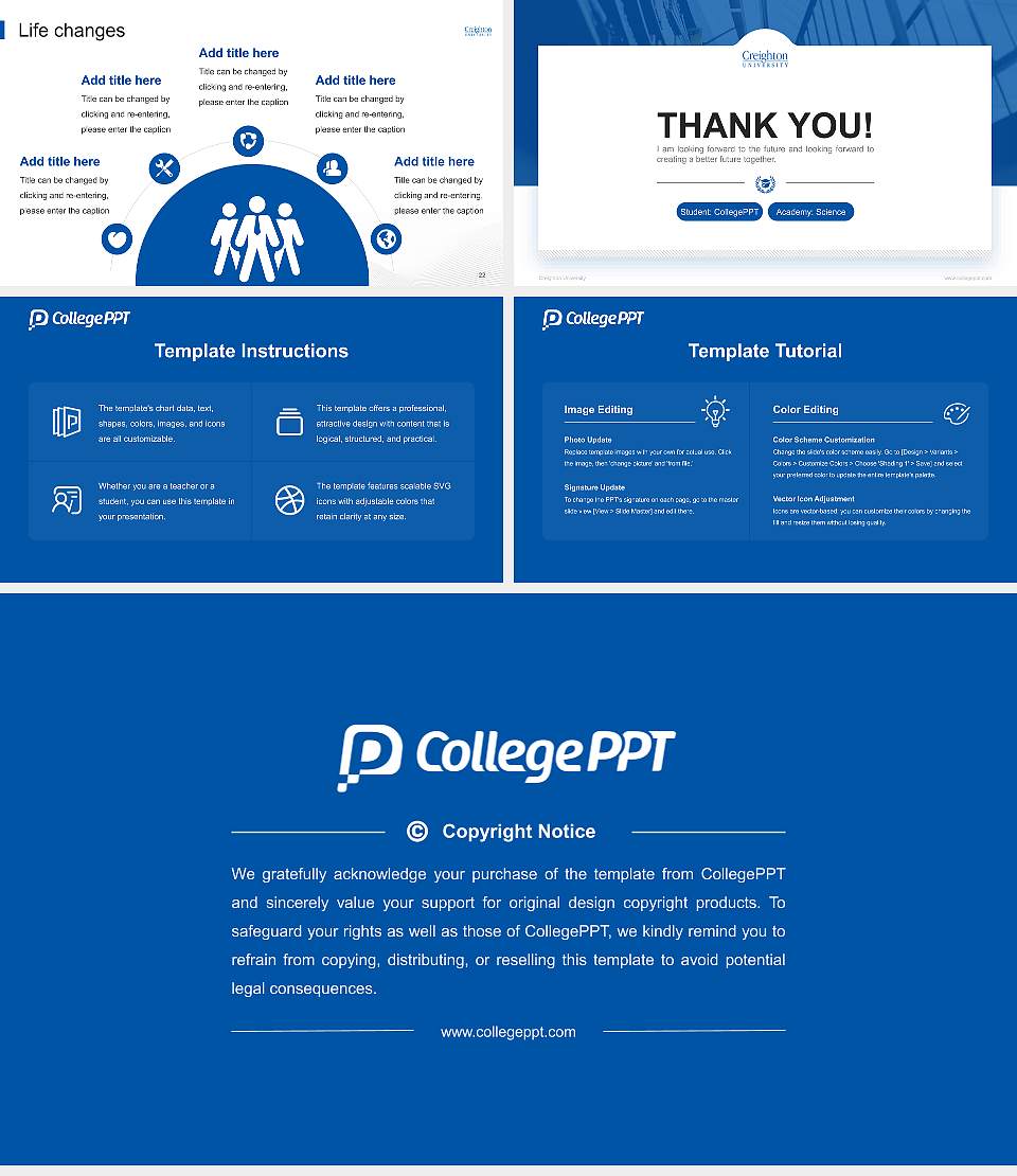 Creighton University National Scholarship Defense PPT Template16:9 ratio PPT effect preview image4