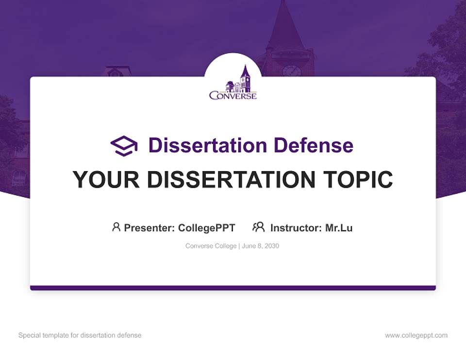 Converse College Graduation Thesis Defense PPT Template4:3 ratio PPT effect preview image7