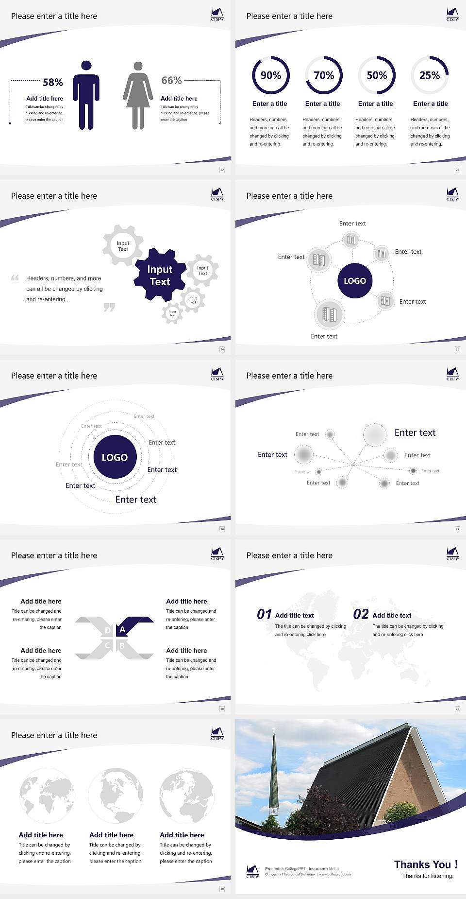 Concordia Theological Seminary Course/Courseware Creation PPT Template4:3 ratio PPT effect preview image4
