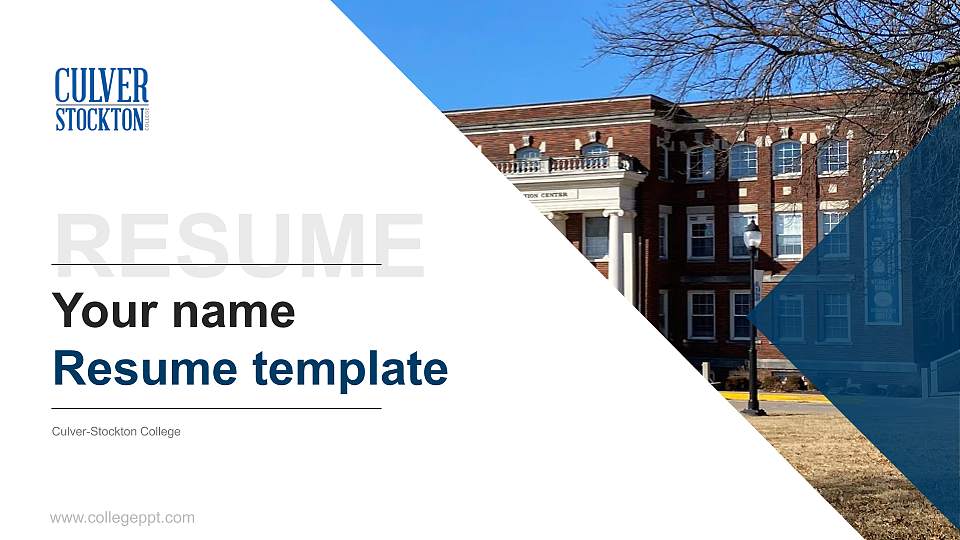 Culver-Stockton College Resume PPT Template16:9 ratio PPT effect preview image