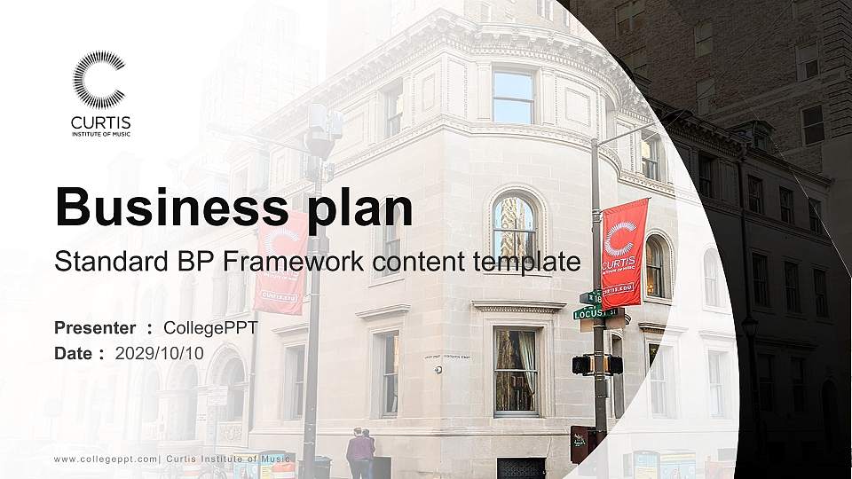 Curtis Institute of Music Competition/Entrepreneurship Contest PPT Template16:9 ratio PPT effect preview image