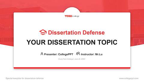 Cuny York College Graduation Thesis Defense PPT Template