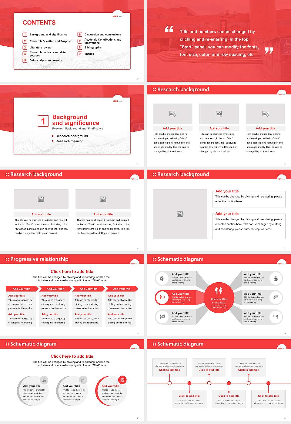 Cuny York College Graduation Thesis Defense PPT Template16:9 ratio PPT effect preview image2