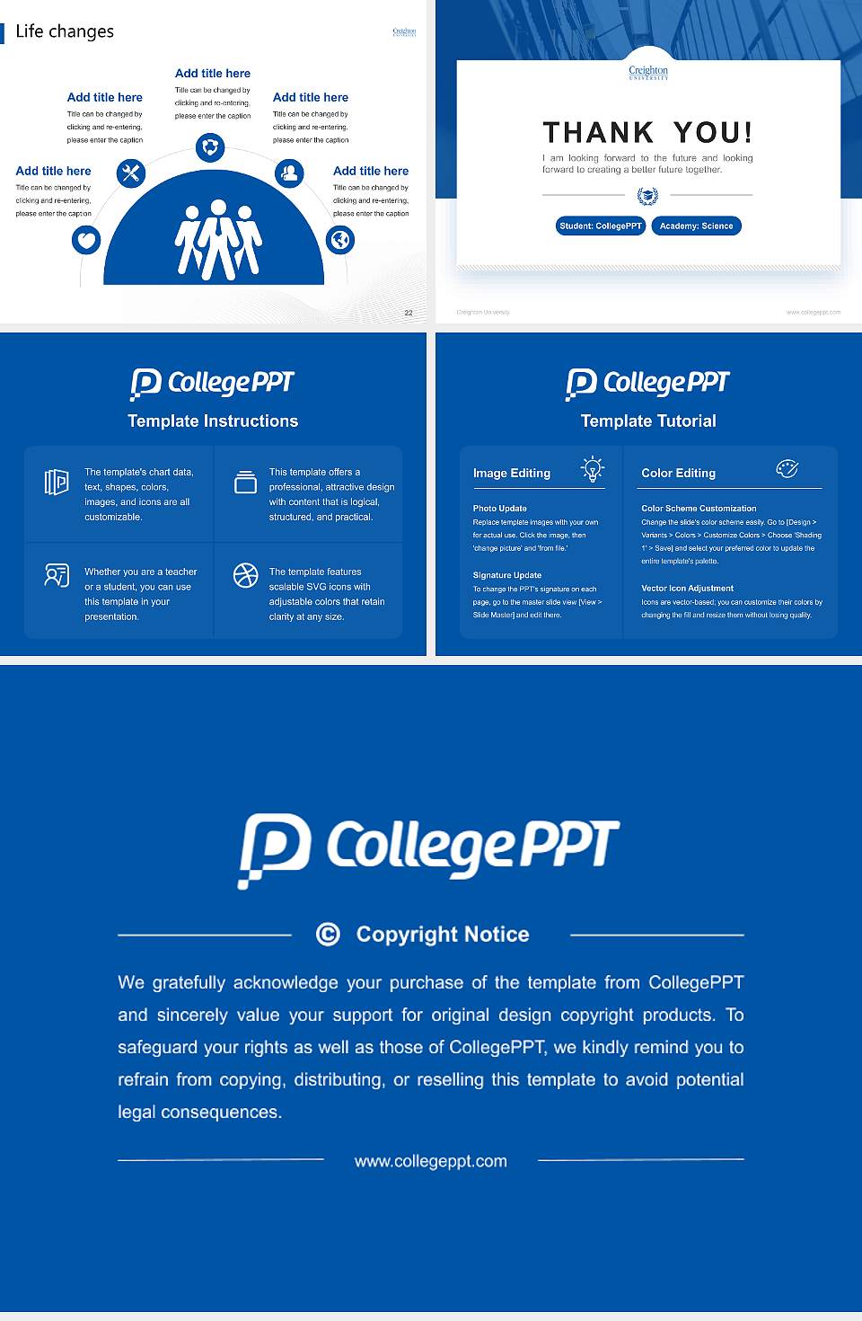Creighton University National Scholarship Defense PPT Template4:3 ratio PPT effect preview image4