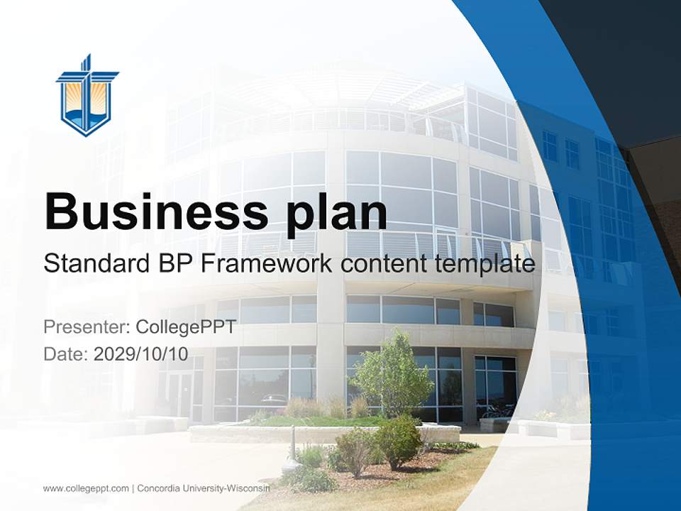 Concordia University-Wisconsin Competition/Entrepreneurship Contest PPT Template4:3 ratio PPT effect preview image9