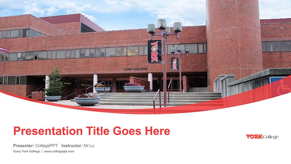 Cuny York College Course/Courseware Creation PPT Template16:9 ratio PPT effect preview image