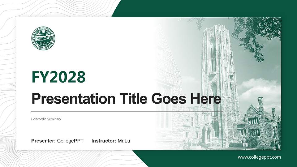 Concordia Seminary Academic Presentation/Research Findings Report PPT Template16:9 ratio PPT effect preview image