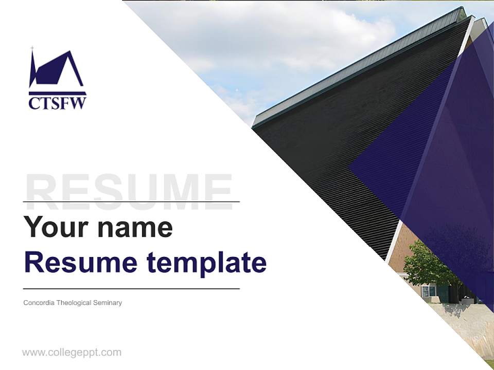 Concordia Theological Seminary Resume PPT Template4:3 ratio PPT effect preview image5