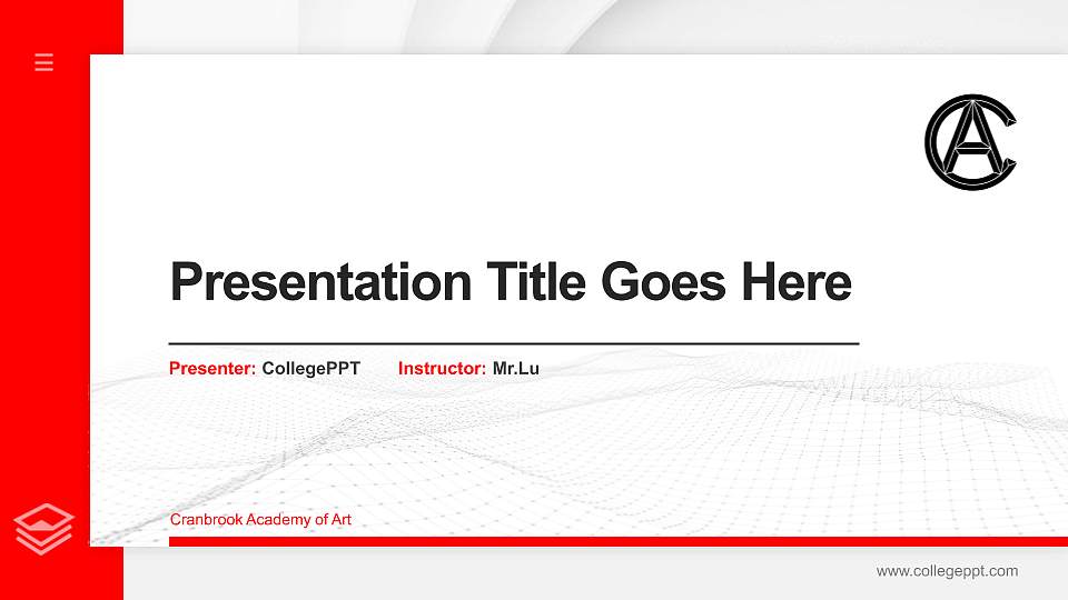 Cranbrook Academy of Art Thesis Proposal/Graduation Defense PPT Template16:9 ratio PPT effect preview image
