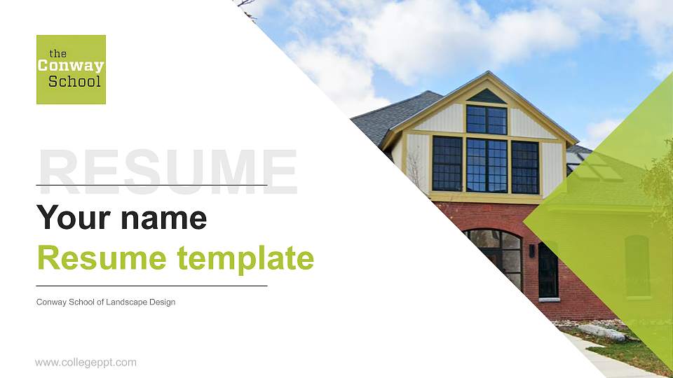 Conway School of Landscape Design Resume PPT Template16:9 ratio PPT effect preview image