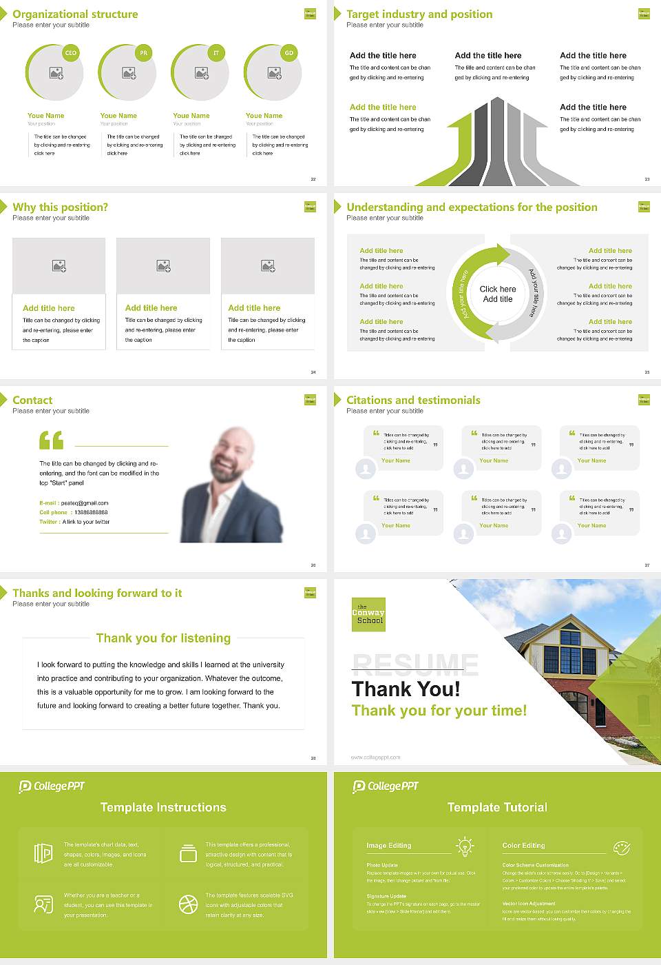 Conway School of Landscape Design Resume PPT Template16:9 ratio PPT effect preview image4