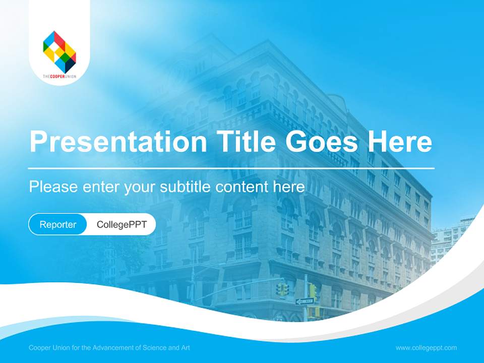 Cooper Union for the Advancement of Science and Art Lecture Sharing and Networking Event PPT Template4:3 ratio PPT effect preview image4