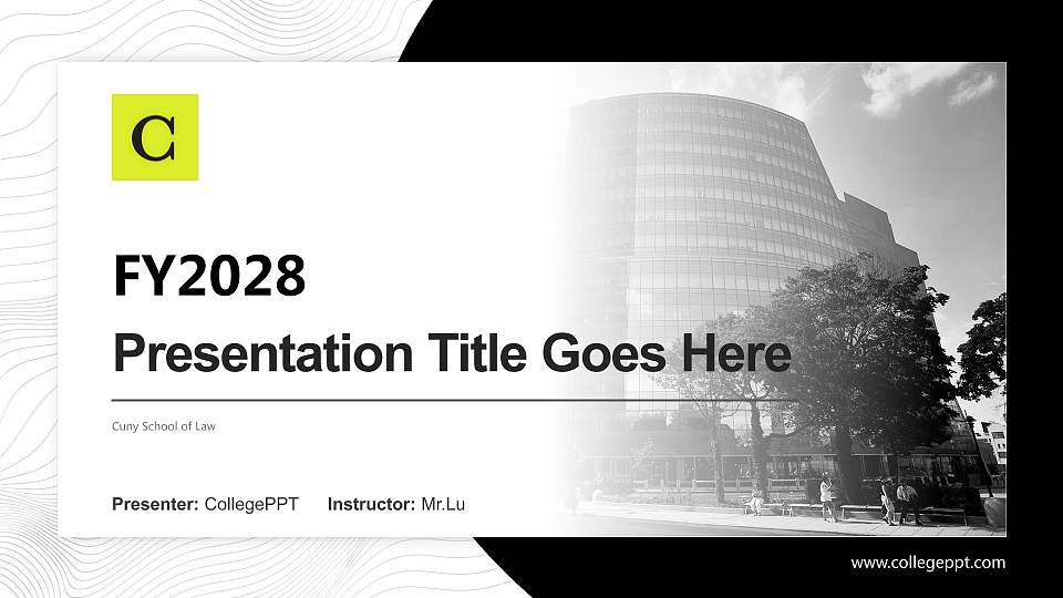 Cuny School of Law Academic Presentation/Research Findings Report PPT Template16:9 ratio PPT effect preview image