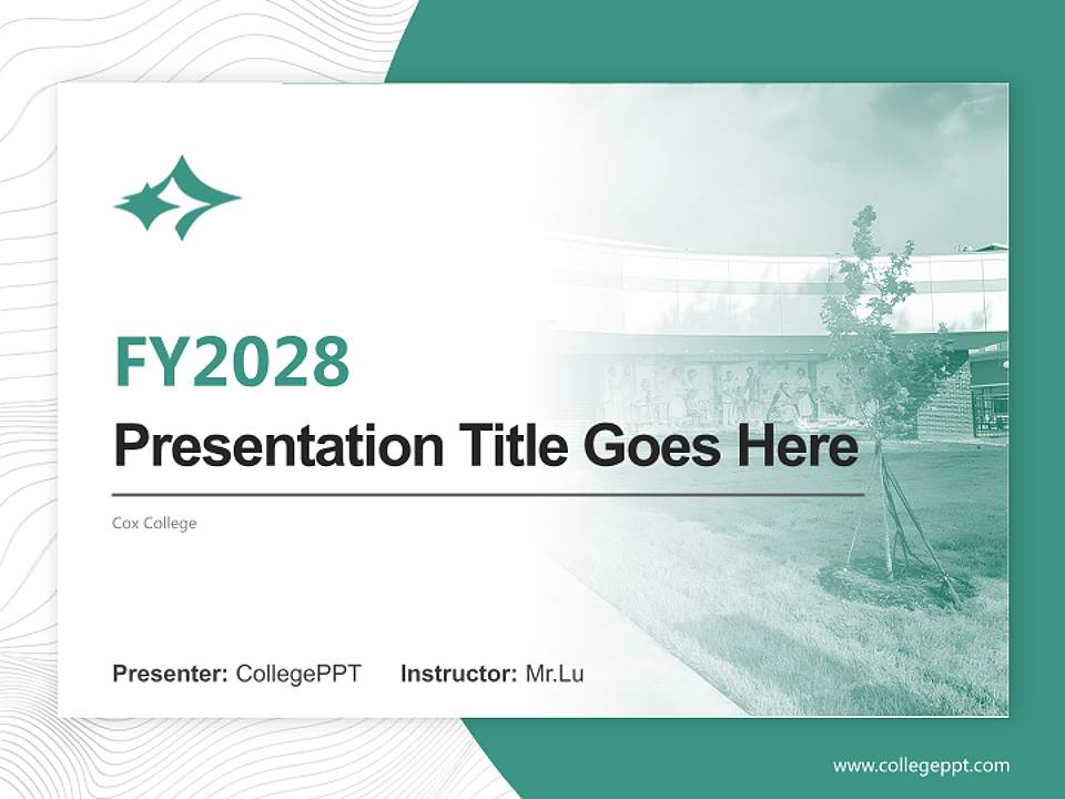 Cox College Academic Presentation/Research Findings Report PPT Template4:3 ratio PPT effect preview image5