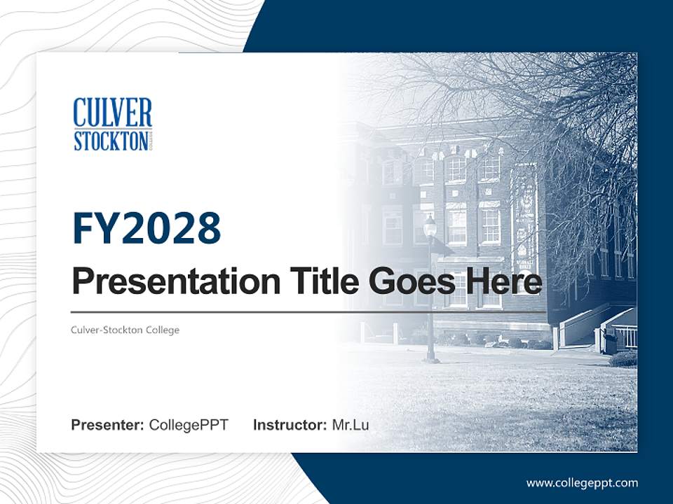 Culver-Stockton College Academic Presentation/Research Findings Report PPT Template4:3 ratio PPT effect preview image5