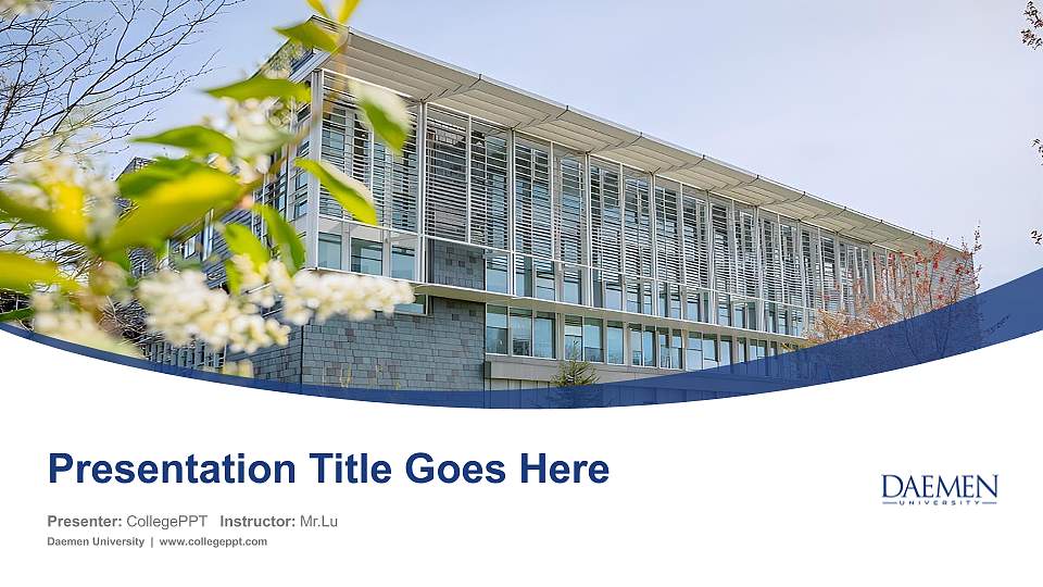 Daemen University Course/Courseware Creation PPT Template16:9 ratio PPT effect preview image