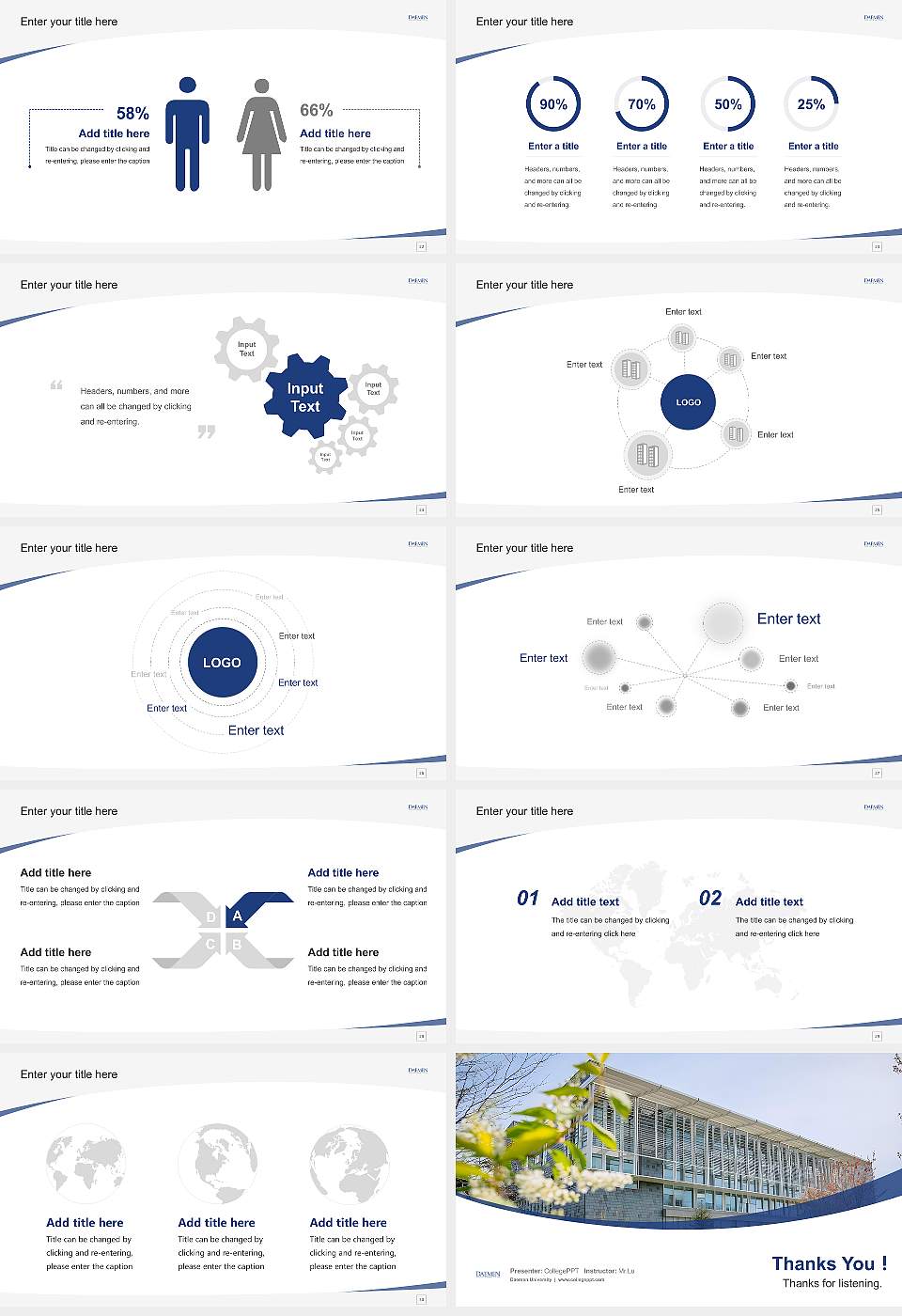 Daemen University Course/Courseware Creation PPT Template16:9 ratio PPT effect preview image4