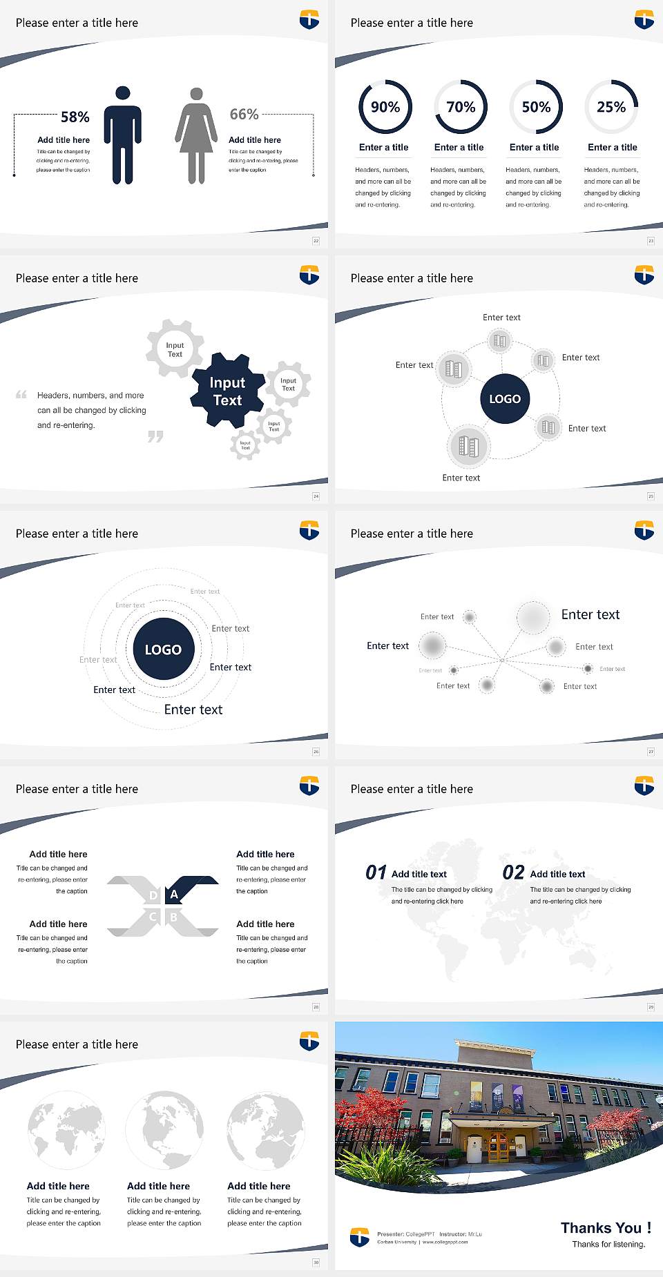Corban University Course/Courseware Creation PPT Template4:3 ratio PPT effect preview image4