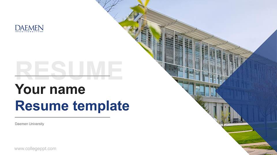 Daemen University Resume PPT Template16:9 ratio PPT effect preview image