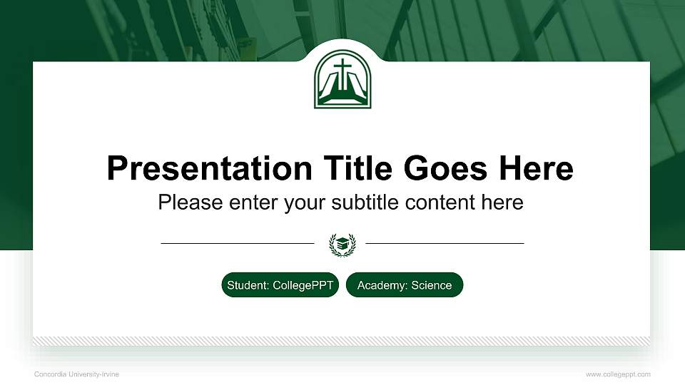Concordia University-Irvine National Scholarship Defense PPT Template16:9 ratio PPT effect preview image