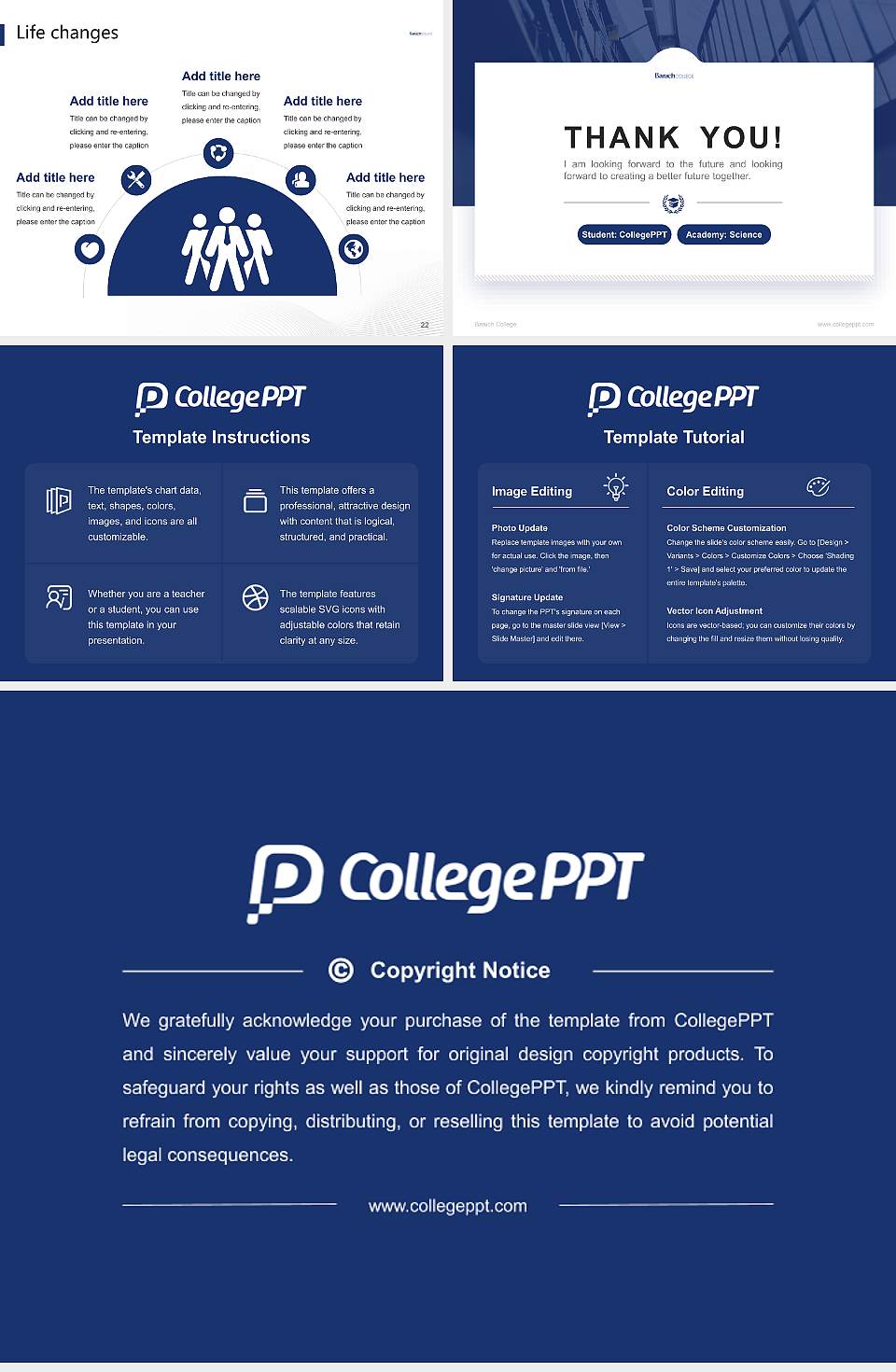 Baruch College National Scholarship Defense PPT Template4:3 ratio PPT effect preview image4